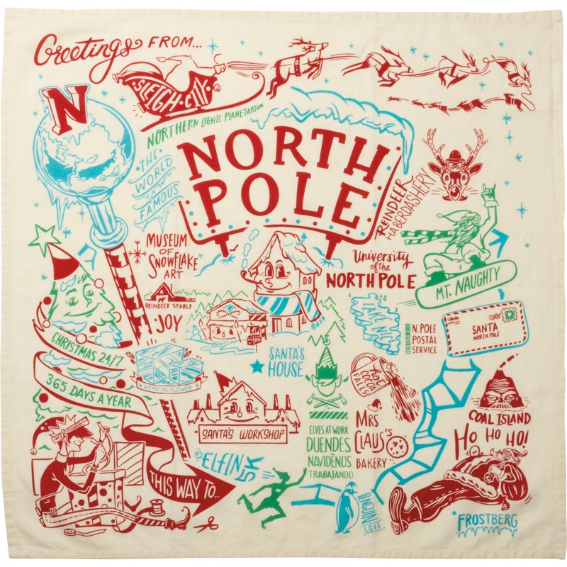 This Way to The North Pole Kitchen Towel