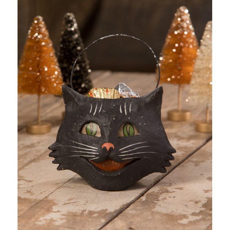 Vintage Sassy Cat Bucket, Small