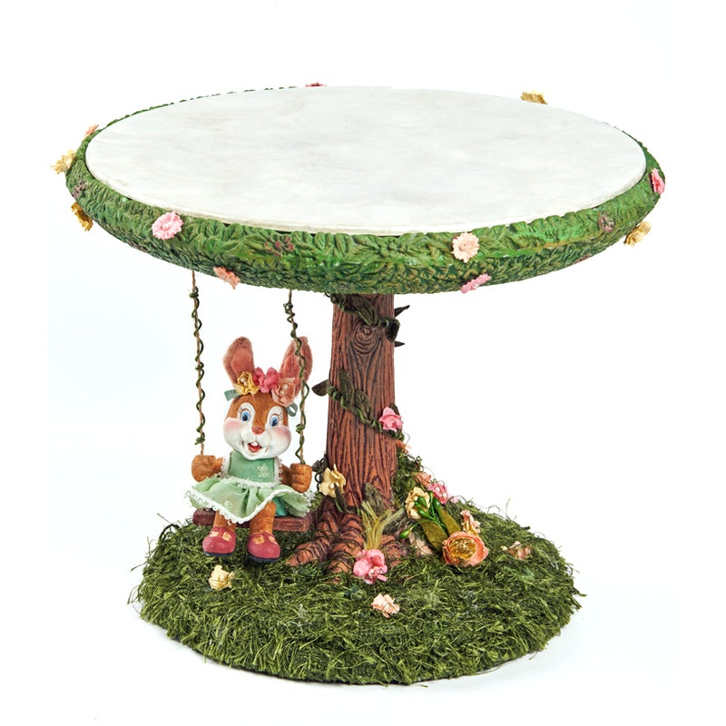 Swing into Spring Cake Plate with Bunny