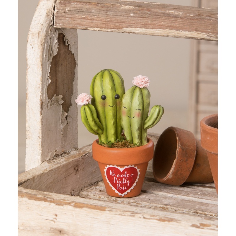 Valentine Prickly Pair Cactus Couple