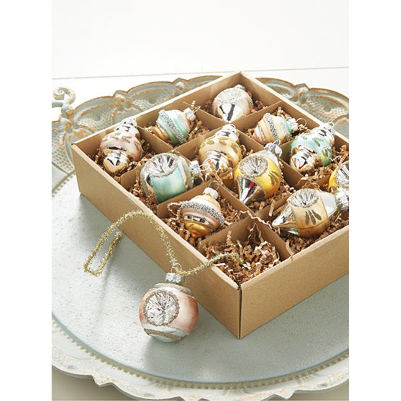 Vintage Pastel Glass Ornaments