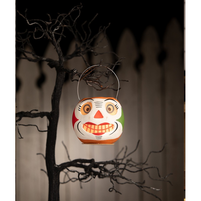 Vintage Clown Bucket, paper mache