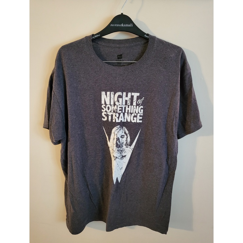 Used Night of Something Strange Large Gray T-Shirt V-Logo