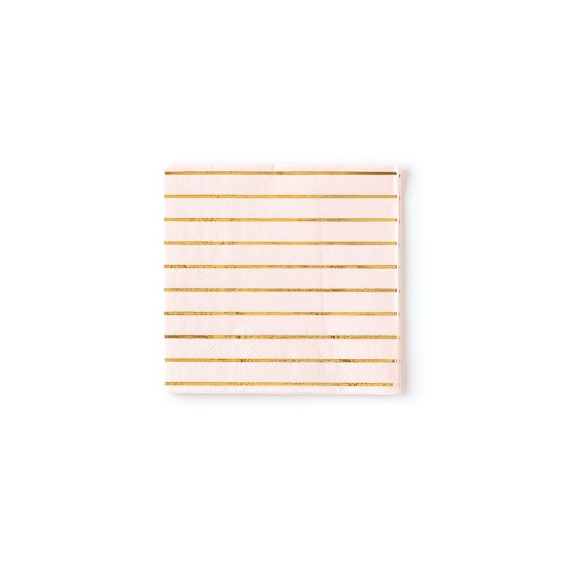 Blush Striped Cocktail Napkins