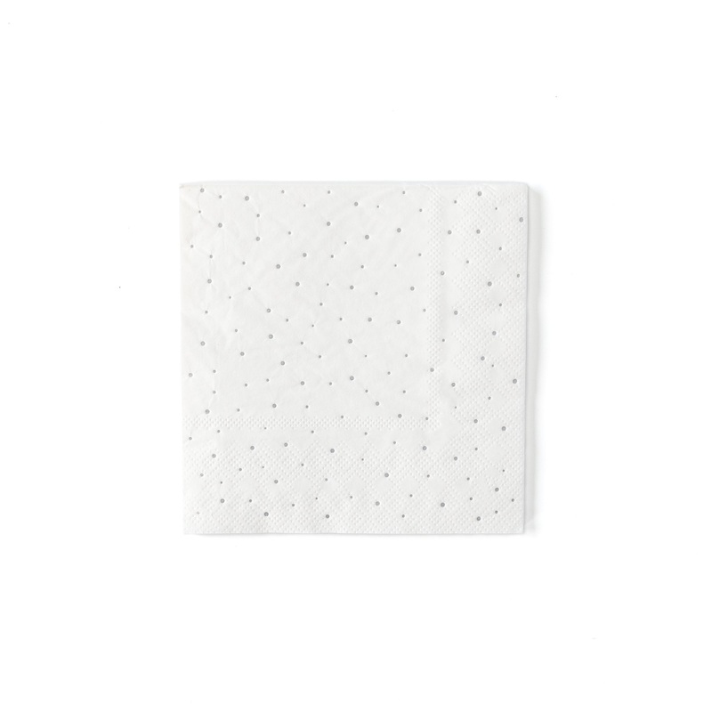 Winter White Mini Dot Cocktail Napkin