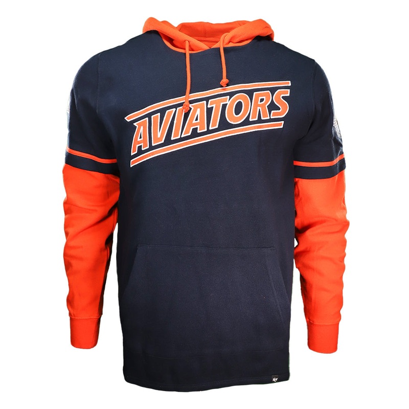 Men’s ’47 Brand Aviators Navy/Orange Trifecta ’47 Shortstop Pullover Hoodie