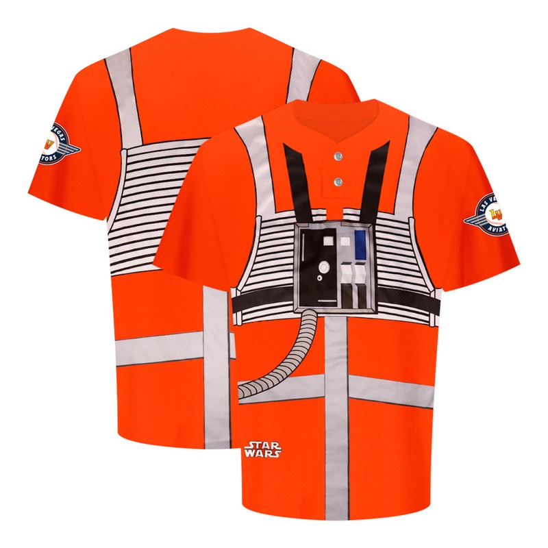 Men’s OT Sports Star Wars Rebel Pilot Orange Replica Jersey