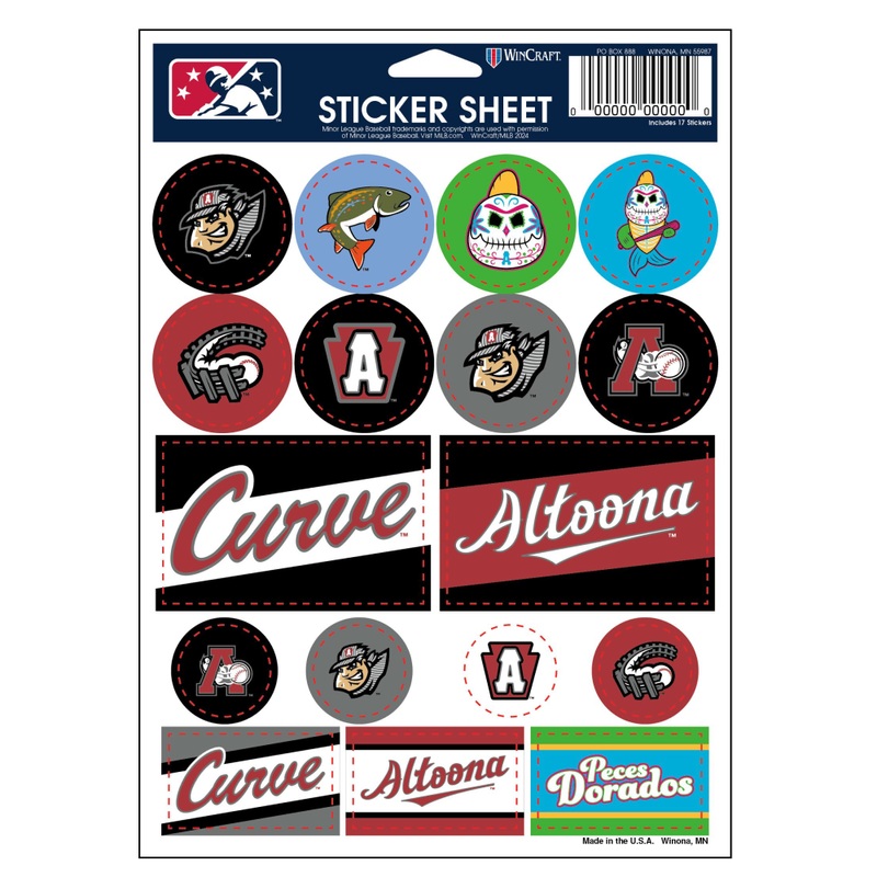 Altoona Curve 5×7 Sticker Sheet