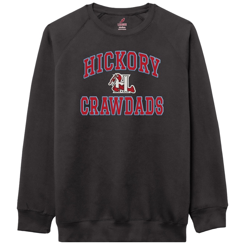 Hickory Crawdads Black Jersey Applique Essential Crewneck Sweatshirt