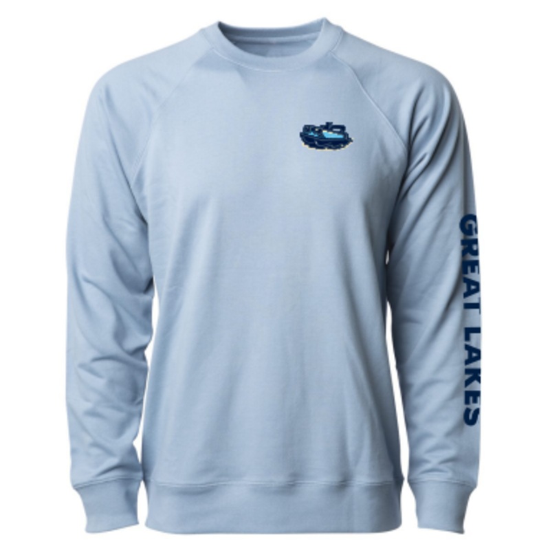 Great Lakes Pontooners Misty Blue Crewneck