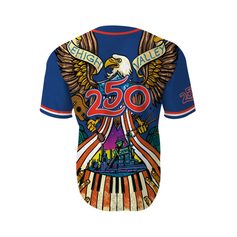 Lehigh Valley IronPigs BLUE USA 250 Jersey