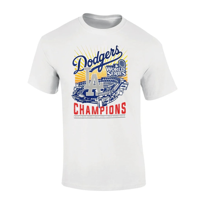Los Angeles Dodgers 2024 New Era World Series Champions White Tee
