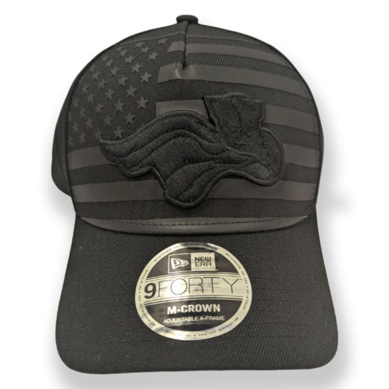 Somerset Patriots New Era Adult 9Forty American Flag Black Tonal Snap Back Cap