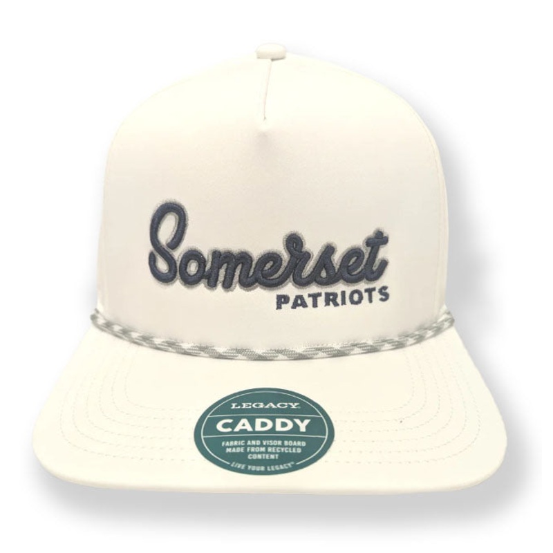 Somerset Patriots L2 Caddy Lightweight Performance Adjustable White Golf Snap Back Cap
