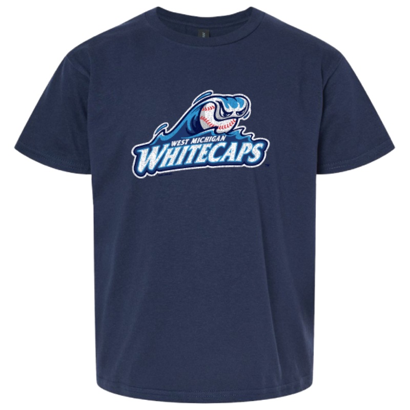 West Michigan Whitecaps Youth Primary Logo Tee – Navy
