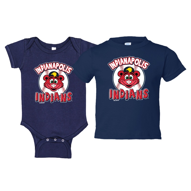 Indianapolis Indians Infant Navy Rowdie Pair Creeper Bodysuit