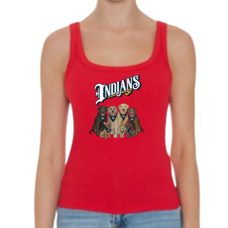 Indianapolis Indians Women’s Tiny Turnip Red Dog Fam Tri-Blend Tank Top