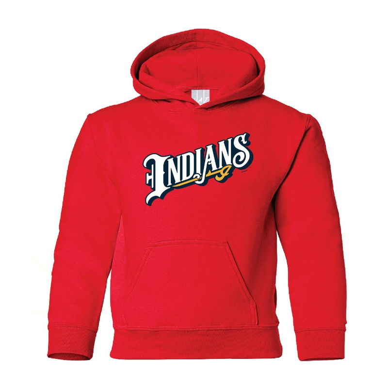Indianapolis Indians Youth Red Indians Wordmark Hoodie