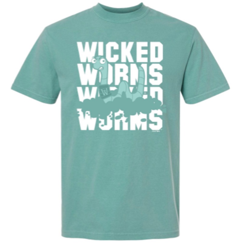 Wicked Worms of Worcester Seafoam Tee