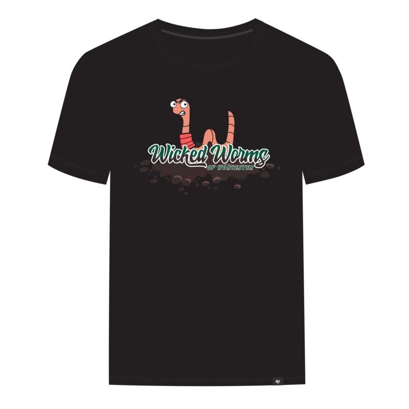 Worcester Red Sox ’47 Black Worms Primary SR Tee