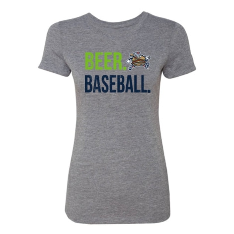 Women’s Grey Beer & Baseball Tee