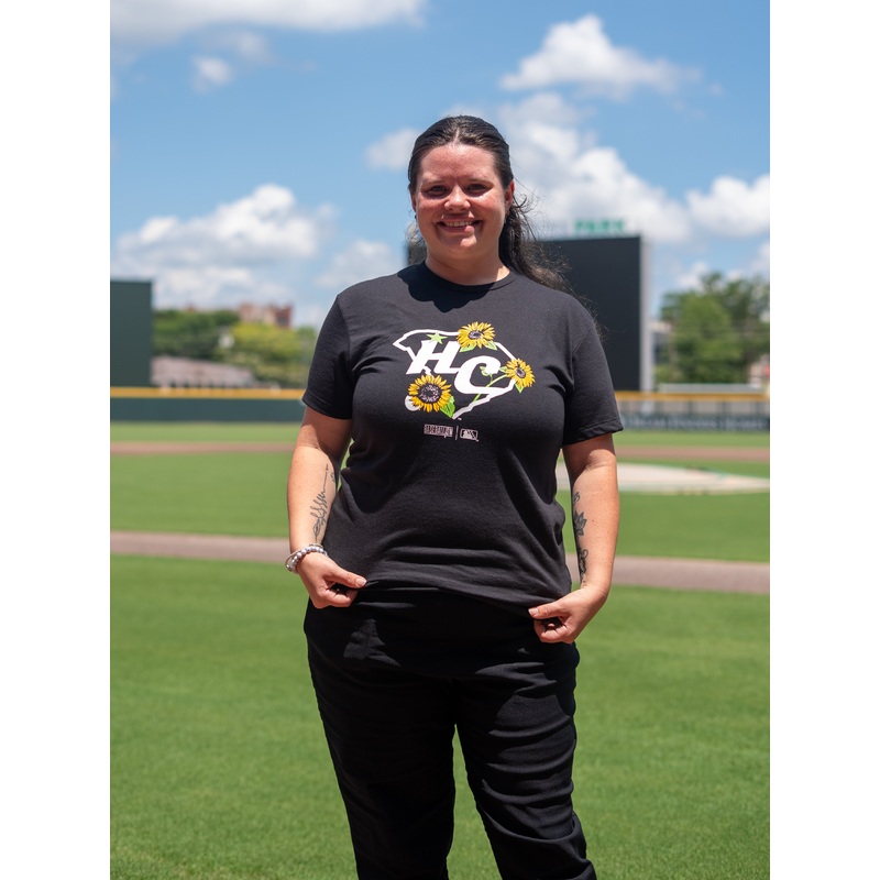 Women’s Black Baseballism Sunflower Tee