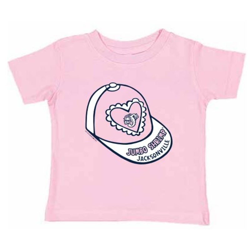Jacksonville Jumbo Shrimp Soft As A Grape Pink Hat Toddler Tee