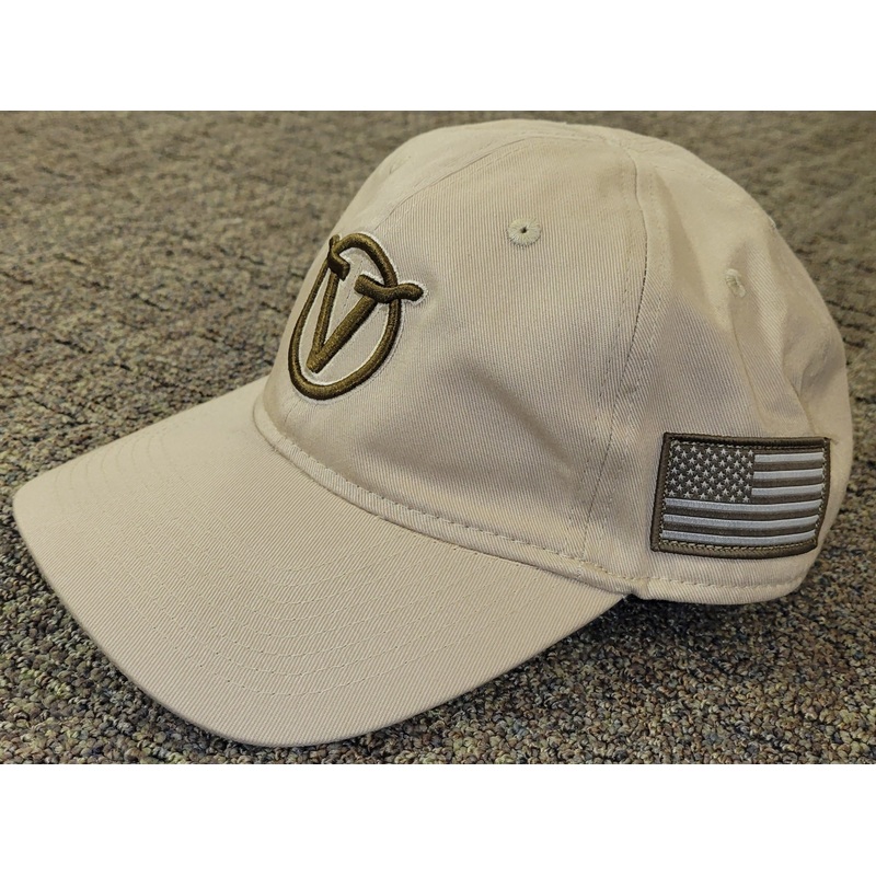 Khaki Military Hat w/ Flag