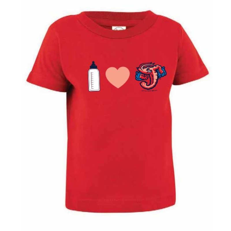 Jacksonville Jumbo Shrimp Soft As A Grape Red Bottle Infant Tee