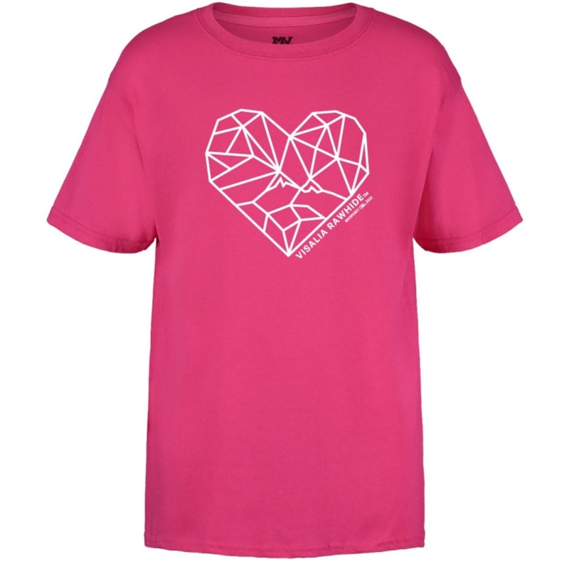 Youth Rawhide Pink Heart Tee|Y Small|Y Medium|Y Large|Y XL