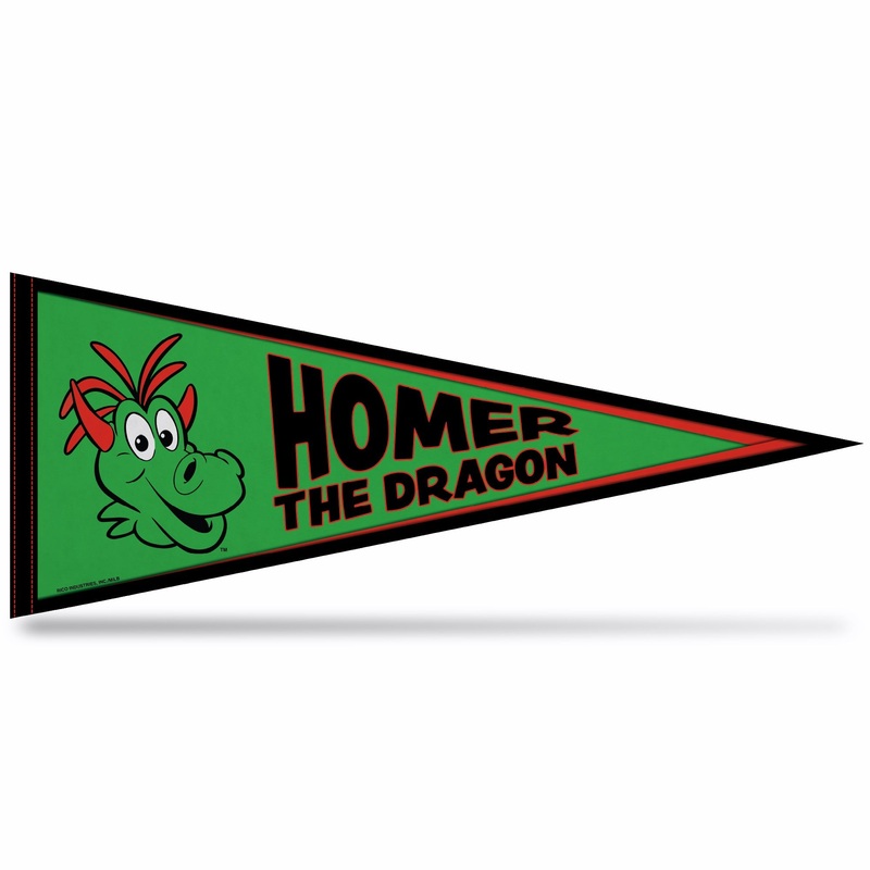 Charlotte Knights RICO Homer the Dragon Pennant