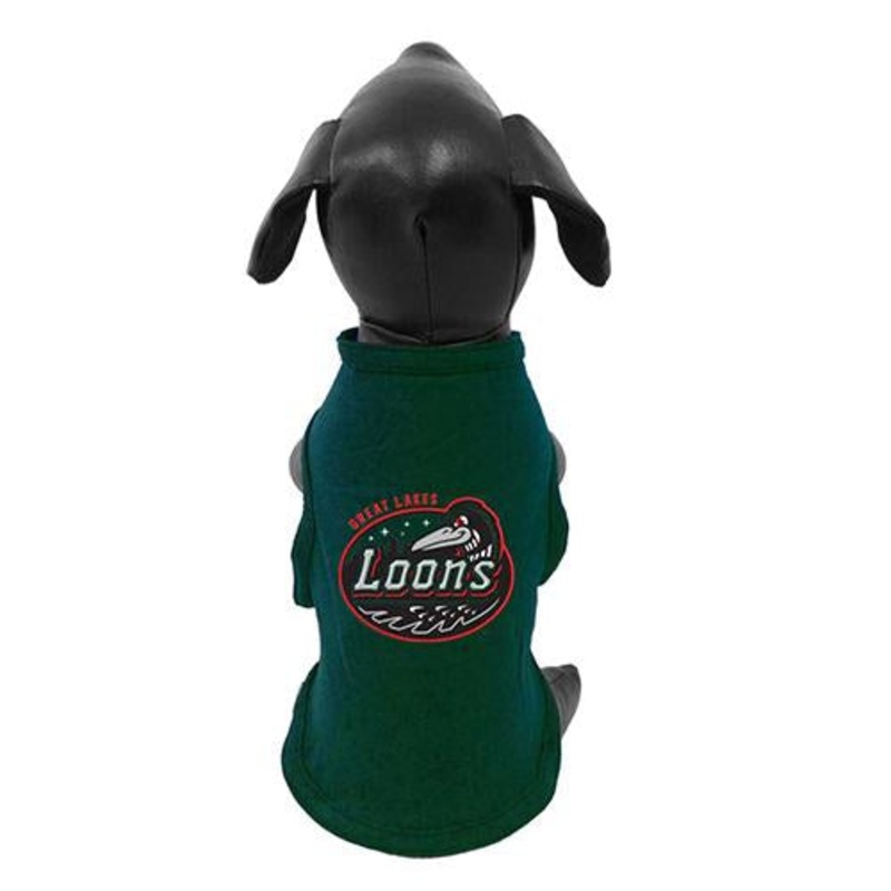 Great Lakes Loons Fido Tee|Tiny 3-5 lbs|XXSmall 4-9 lbs|XSmall 8-14 lbs|Small 12-20 lbs|Medium 18-30 lbs|Large 28-42 lbs|XL 40-60 lbs|2XL 58-80 lbs