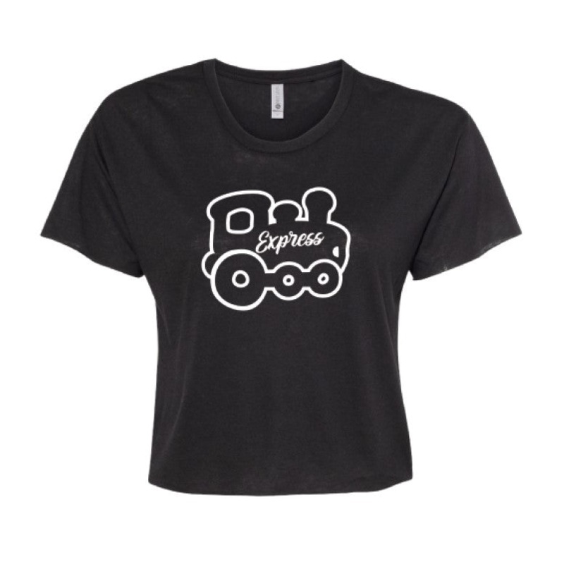 Round Rock Express Ladies Express Train B&W Glow Crop Top