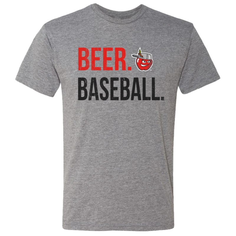 Fort Wayne TinCaps Beer. Baseball. Gray Tee