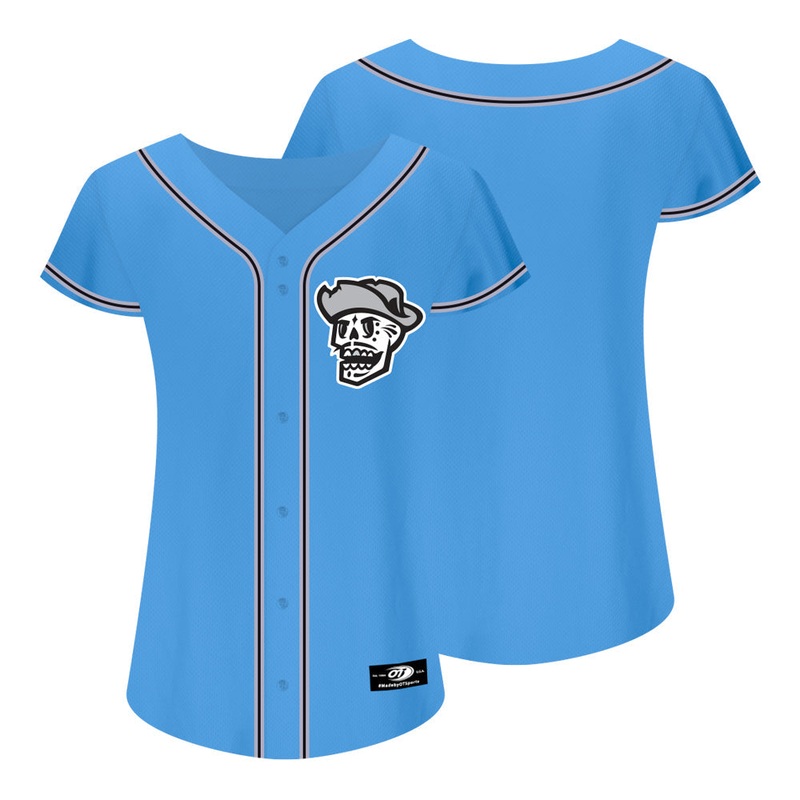 Women’s Reyes de Plata OT Sports Home Skull Blue Replica Jersey
