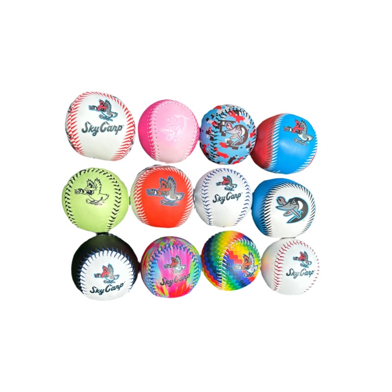 Beloit Sky Carp Baseballs|White Script Plush|Pink Underwater Goose|Digital Camo Wrench|Blue/Orange Plush|Glow-in-the-Dark|White/Orange Script Plush|White Blue Laces|White/Blue Wrench Plush|Black/White Blue Laces|Tie-Dye|Rainbow Pixels|White Red Laces