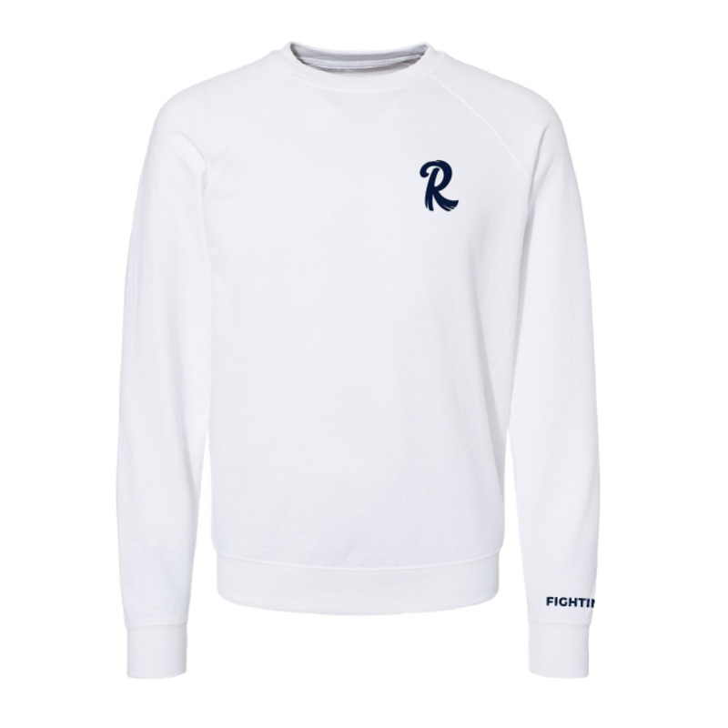 108 Stitches Reading Fightin Phils White R Logo Embroidered Crewneck Sweatshirt