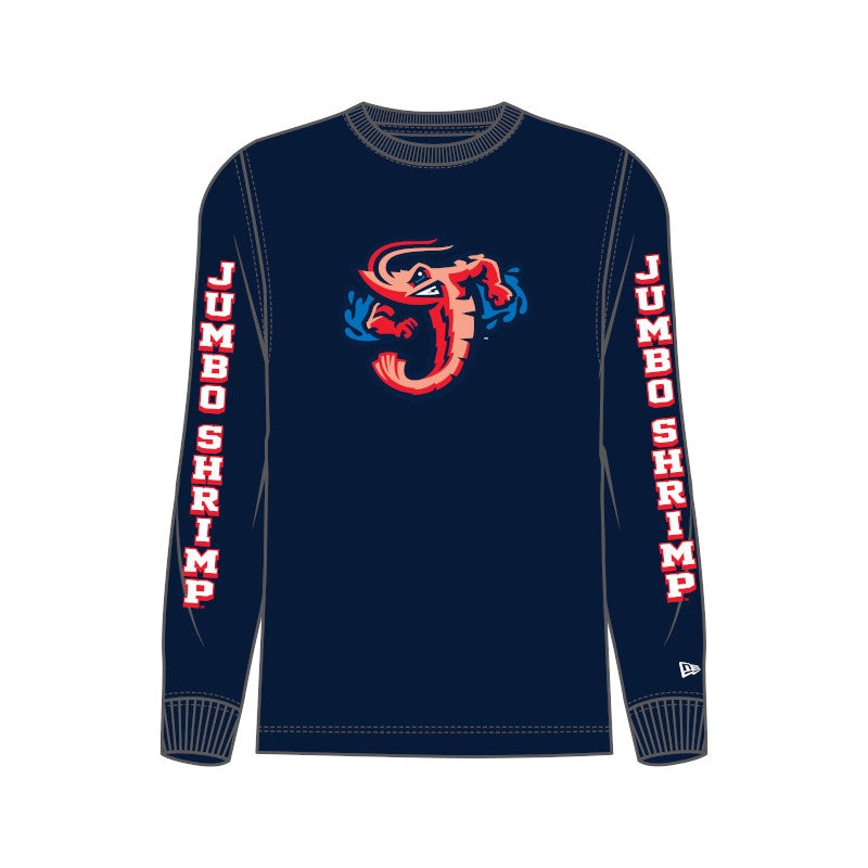 Jacksonville Jumbo Shrimp New Era Team Navy L/S Tee