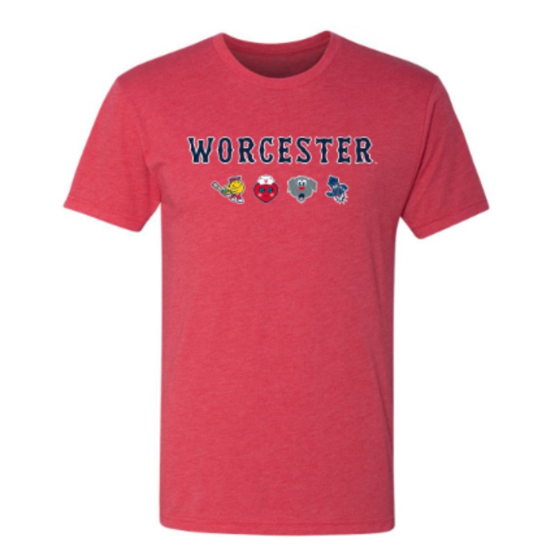 Worcester Red Sox Heather Red Mascots Tee