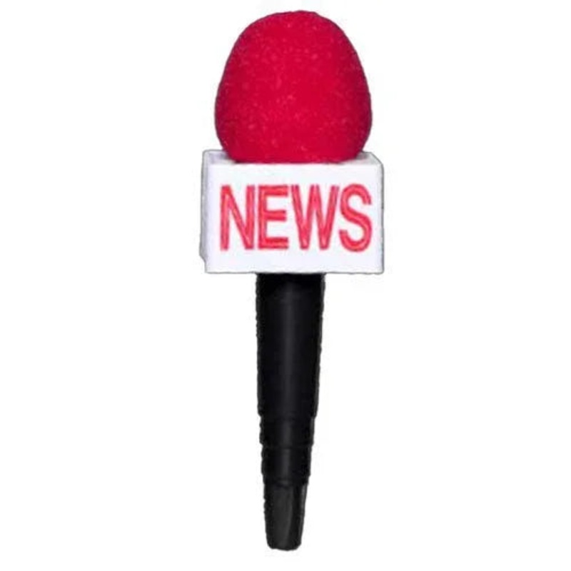 News Reporter Microphone Prop 10 | 1 ct