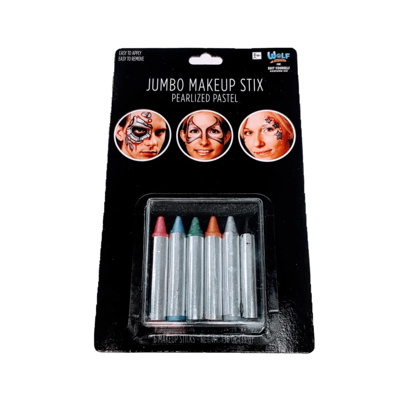 Jumbo Pearlized Pastel Makeup Sticks | 6pcs