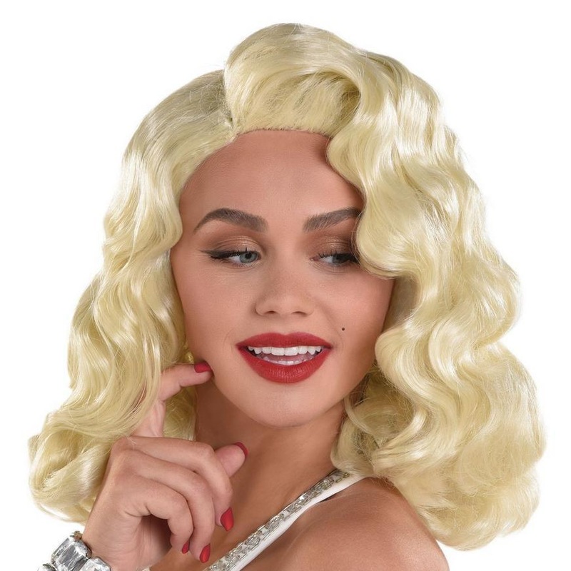 Old Hollywood Platinum Blond Finger Wave Wig, 14in | 1 ct