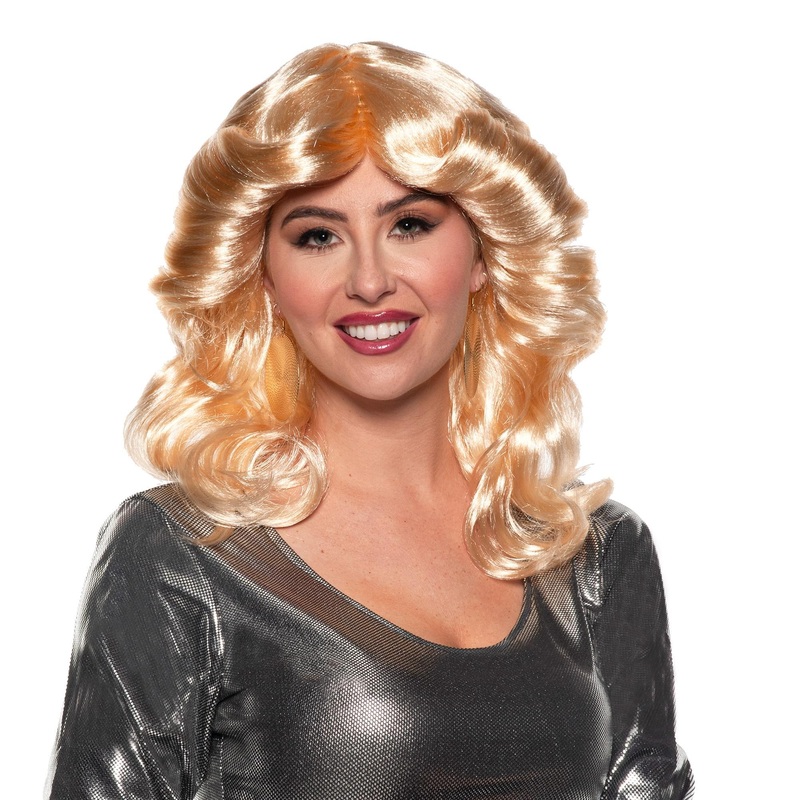 70’s Feathered Adult Blond Wig | 1 ct