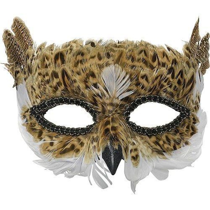 Adult Owl Feathered Mask| 1 ct