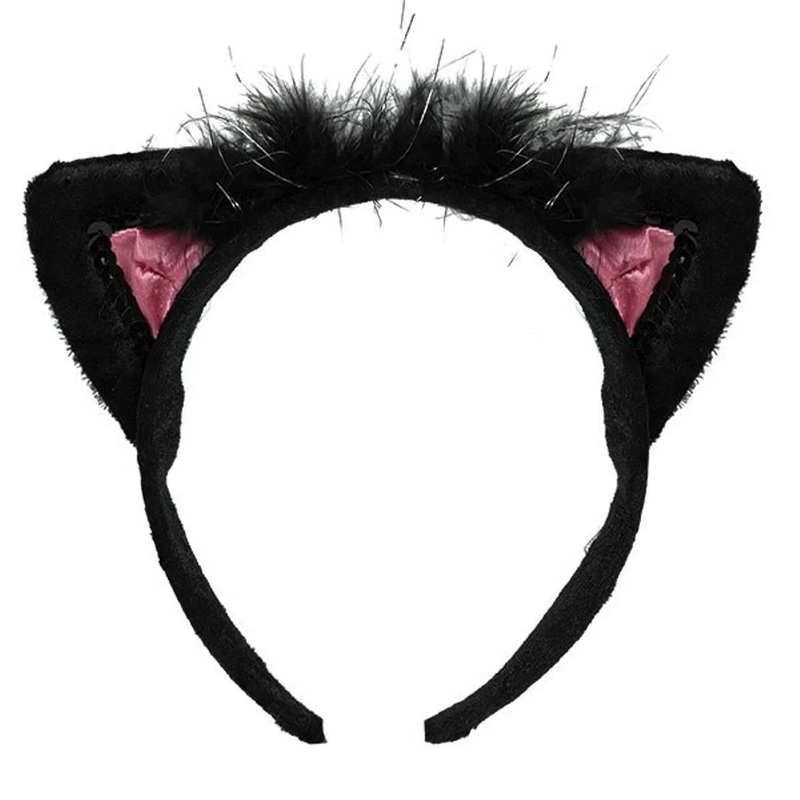 Black/Pink Cat Ears Headband | 1ct