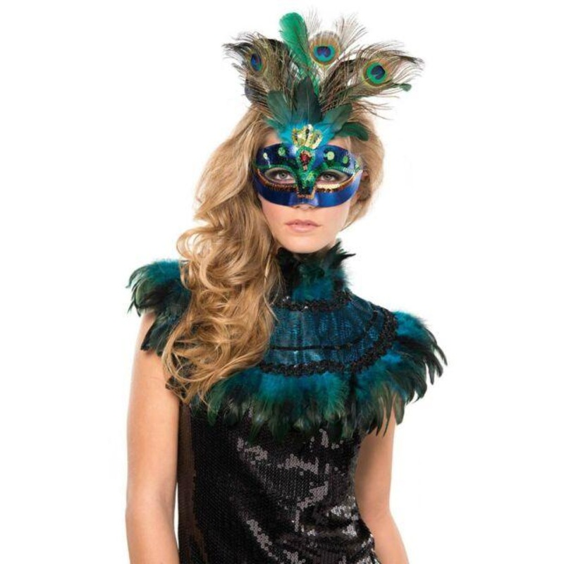 Peacock Feather Collar Accessory, Adult | 1 ct