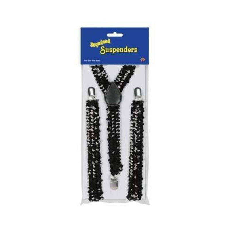 Sequin Suspenders Black | 1ct