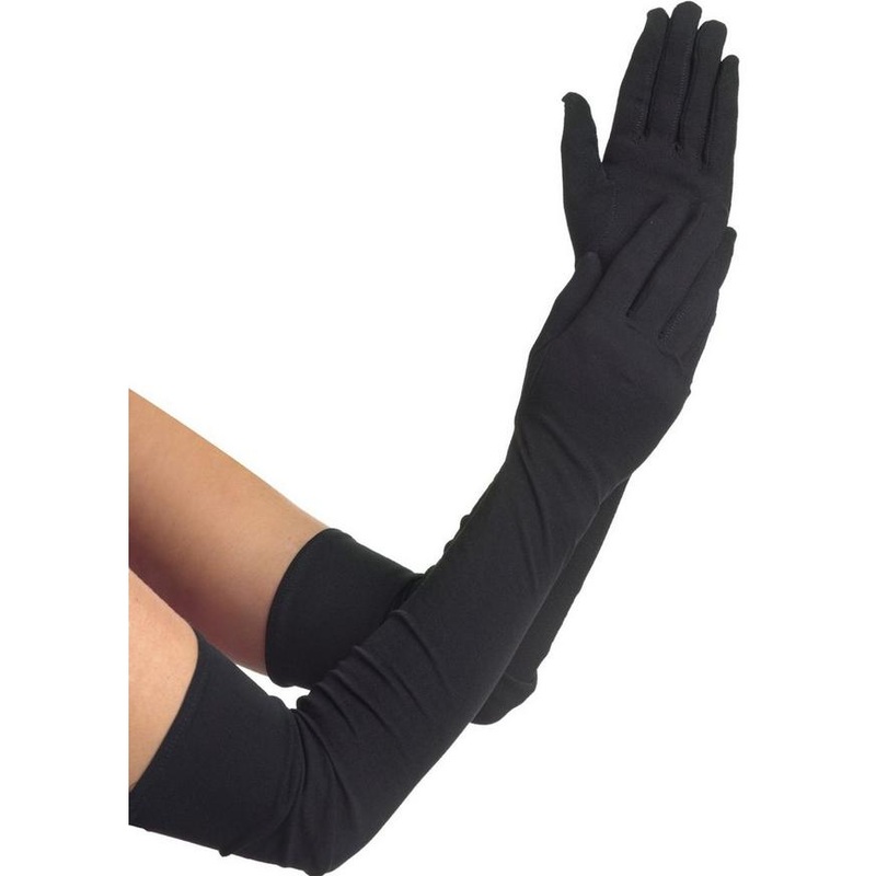 Women’s Long Black Gloves, Adult | 1pr