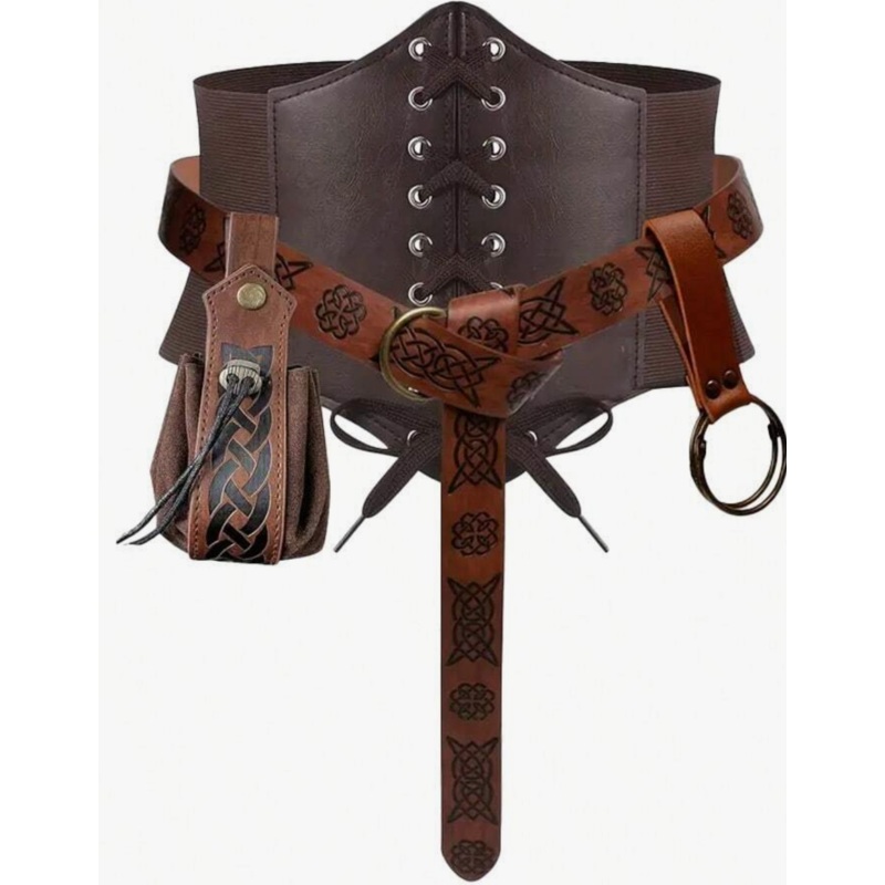 COSTUME RENTAL: Z289 Medieval Belt with pouch 4pc