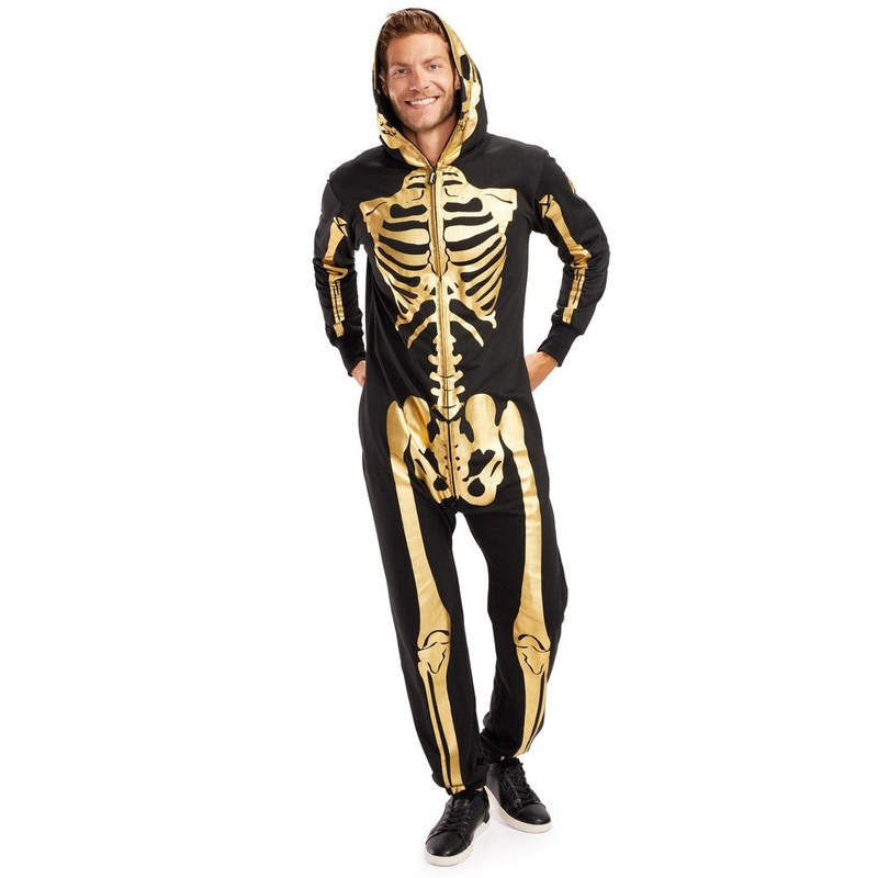 Men’s Gold Skeleton Costume|XS|S|M|L|XL|XXL|3XL